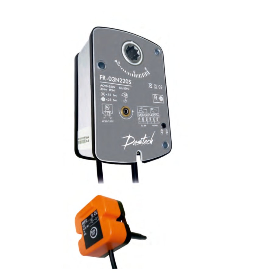 Электропривод Dastech FR-03N220ST 3 Н·м, 230 В, для противопожарных клапанов Электропривод Dastech FR-03N220ST 3 Н·м, 230 В, для противопожарных клапанов